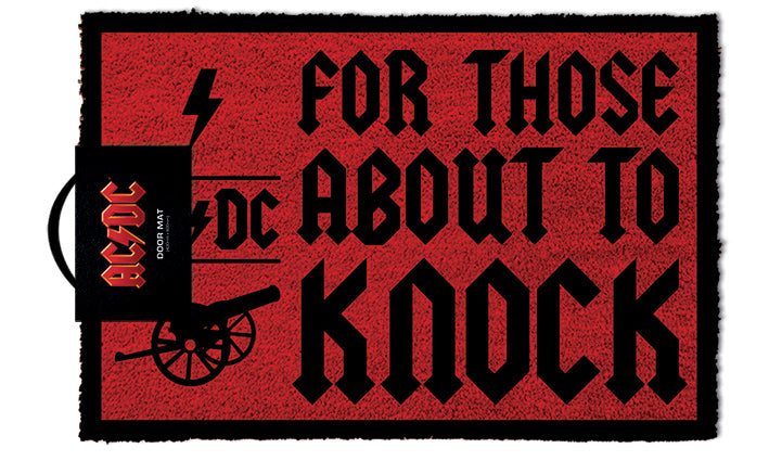 AC/DC-Fußmatte für alle, die gleich anklopfen
