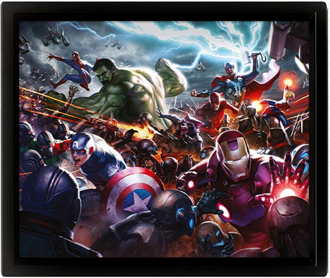 Quadro 3D Marvel Future Fight Heroes Assault-0
