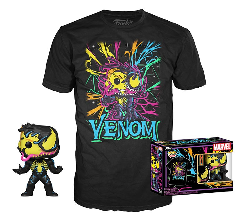 FUNKO TEE+POP Venom Eddie Brock Blacklight Pack of 10pcs