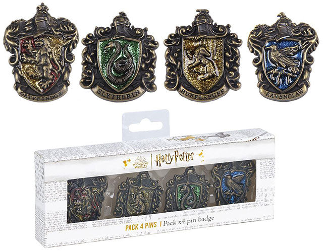 Sammlung 4 Harry Potter Haus-Pins