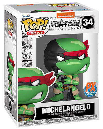 FUNKO POPS TMNT Turtles Michelangelo w/Chase Black&White 34