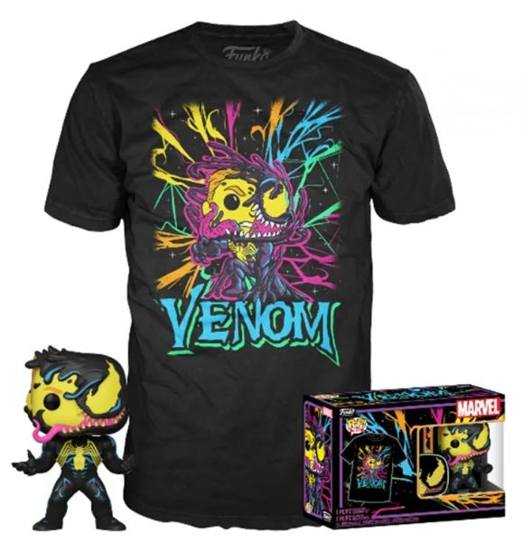 FUNKO TEE+POP Venom Eddie Brock Blacklight S