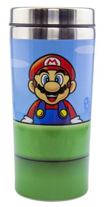 Paladone Borraccia Metallica Super Mario Mario & Luigi
