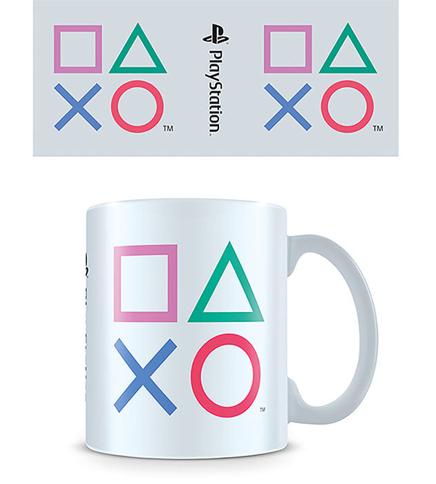 Tasse mit farbigen Symbolen von PlayStation