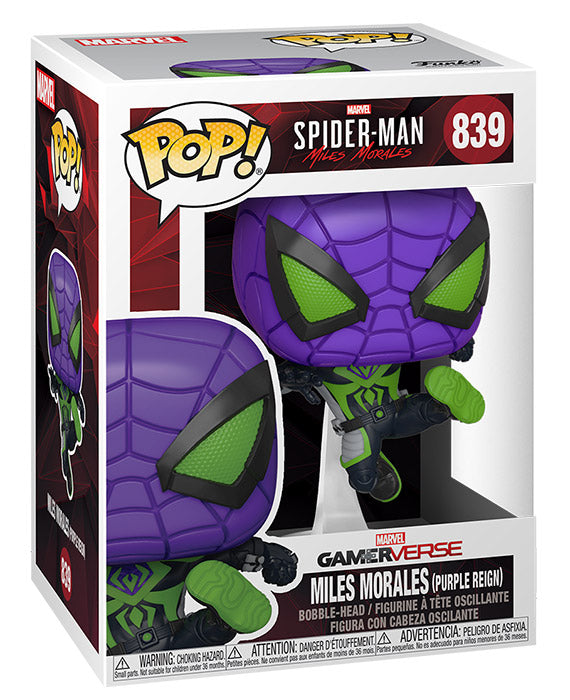 FUNKO POPS Spider-Man Miles Morales Purple Reign 839