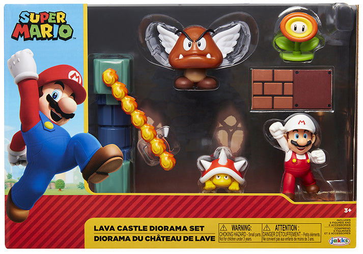 Super Mario Lava Castle Diorama Set 5pcs