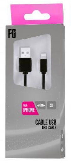 FREAKS Ladekabel für iPhone 5/6/7/8/X Schwarz 1m