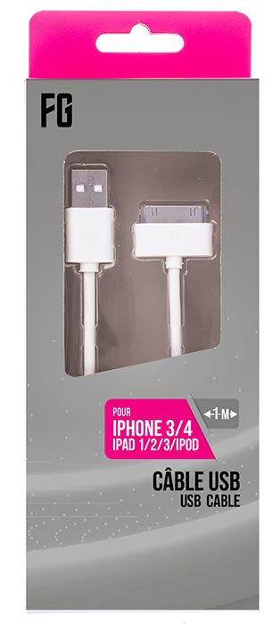 FREAKS Ladekabel für iPhone 3/4 Weiß 1m
