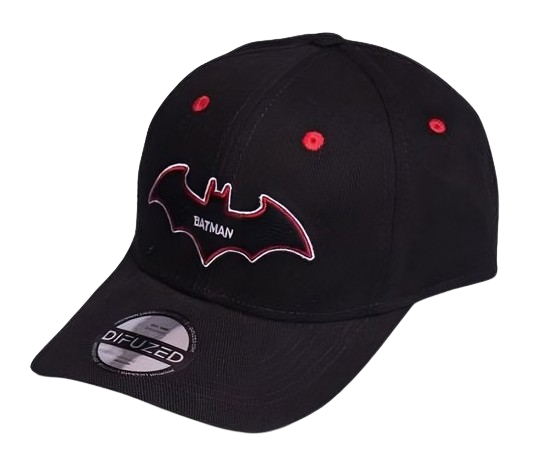 Batman – Gebogene Kappe in Schwarz und Rot