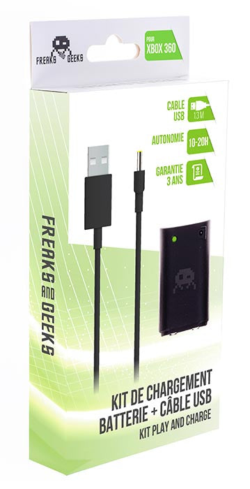 FREAKS X360 Batteria + Cavo di Ricarica 3m Nero