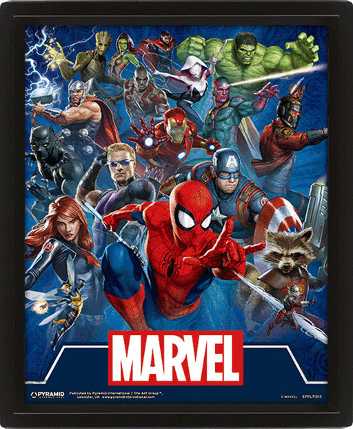 Quadro 3D Icone Marvel-0
