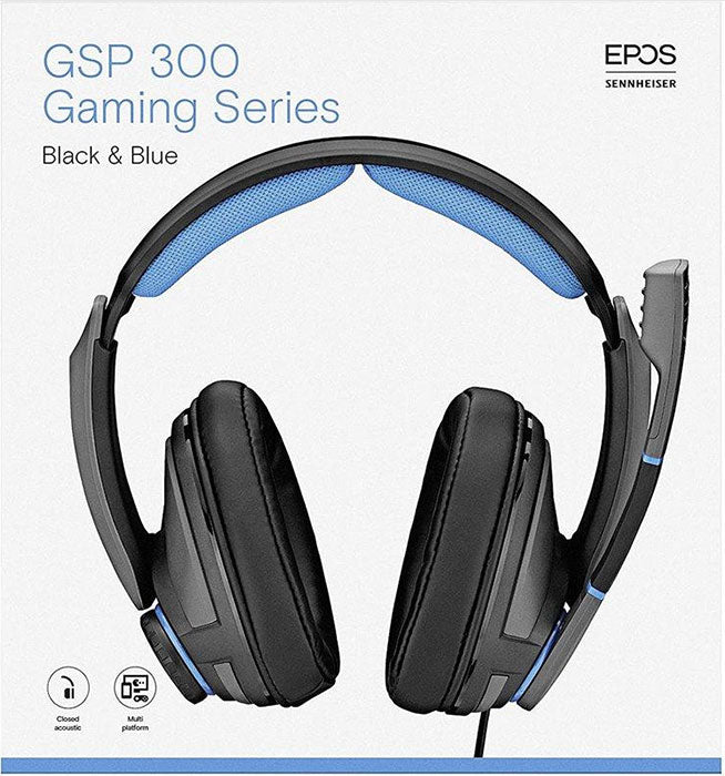 EPOS Kopfhörer mit Mikrofon GSP300 Schwarz & Blau