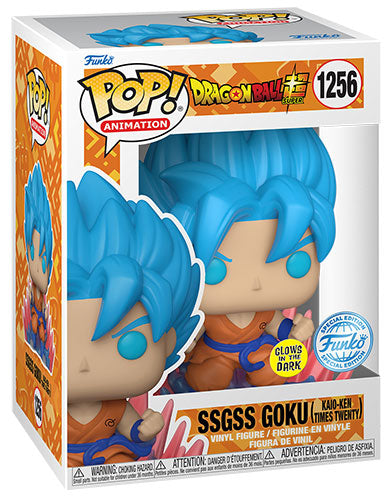 FUNKO POP Dragon Ball Super Saiyan Goku (Kaio-Ken) GLOW 1256