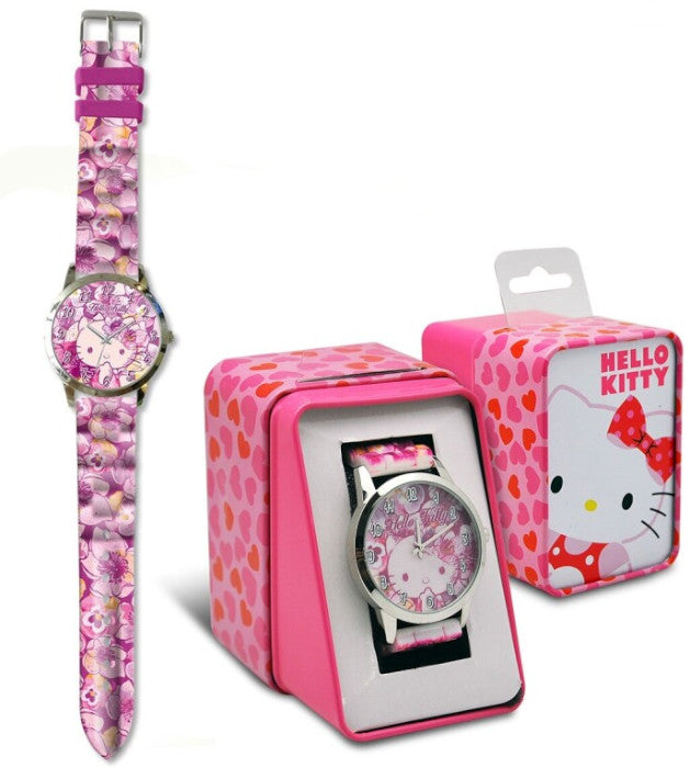 Orologio da Polso Analogico Hello Kitty Floreale