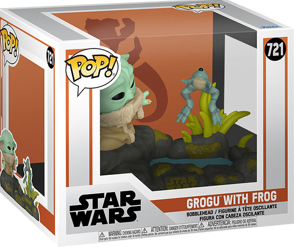 FUNKO POPS Deluxe Star Wars The Mandalorian Grogu w/Frog 721
