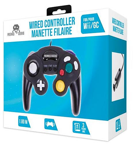 FREAKS WII/GC-Controller, kabelgebunden, Schwarz