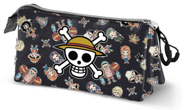 One Piece Skull Dreifach-Federmäppchen
