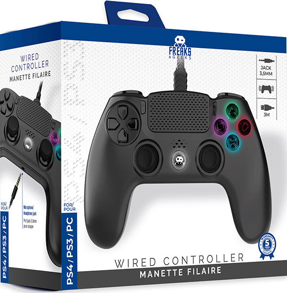 FREAKS PS4-Controller, kabelgebunden, Schwarz, V3