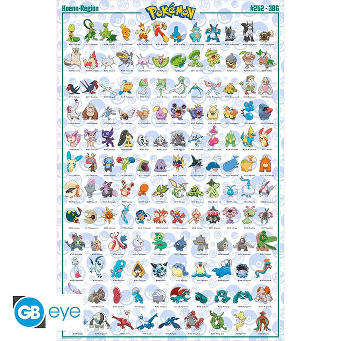 Poster Maxi Pokemon Hoenn Region #252 - #386 ENG