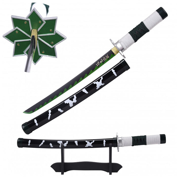 Katana Mini Non Affilata Demon Slayer Genya e Supporto-0