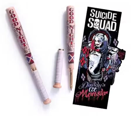 Penna Mazza da Baseball + Segnalibro Harley Quinn