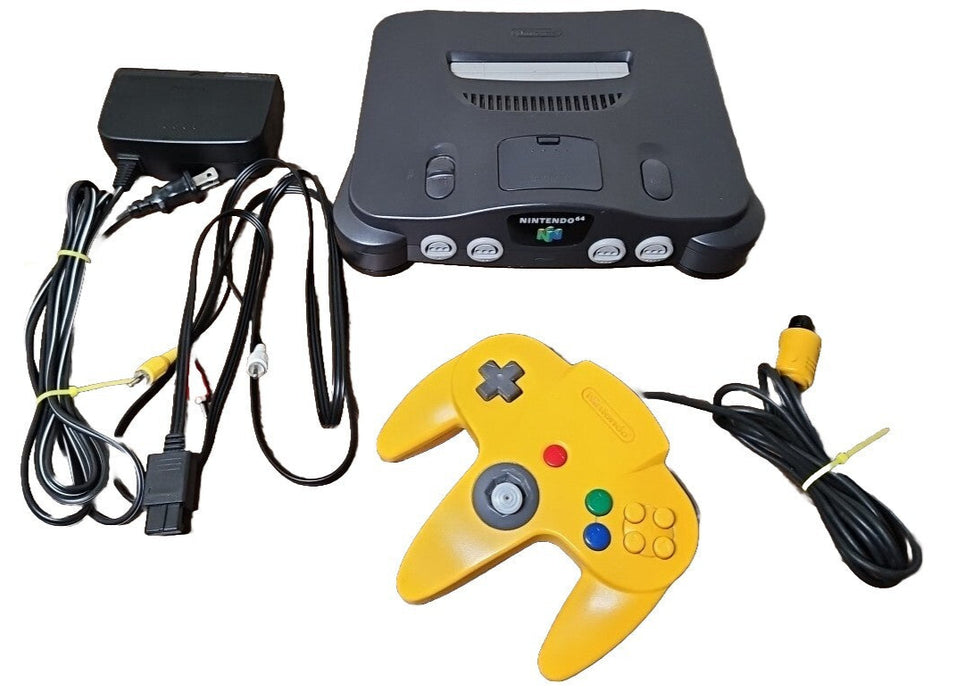Nintendo 64 (verwendet) - Schwarz + Gelb Controller (Neustart)