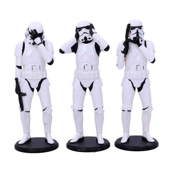Set 3 Statuette Stormtrooper Saggezza Star Wars Resina Dipinte a Mano