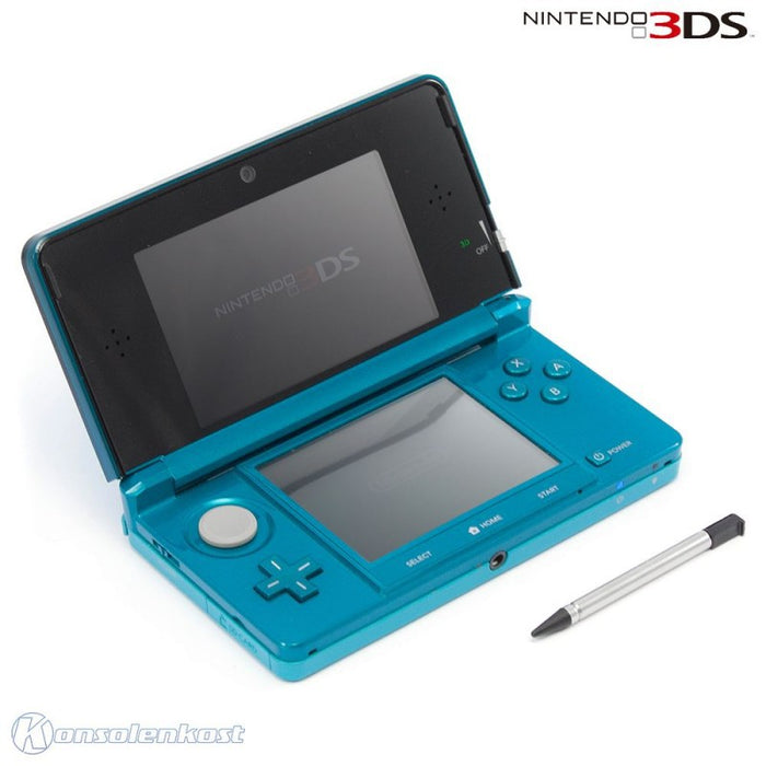 Console Nintendo 3DS - Blu Aqua + alimentatore + docking station (leggero graffio sulla superficie) - confezione originale (RESTART)