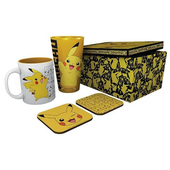 Pokemon Pack : Bicchiere / Tazza / 2 Sottobicchieri Pikachu