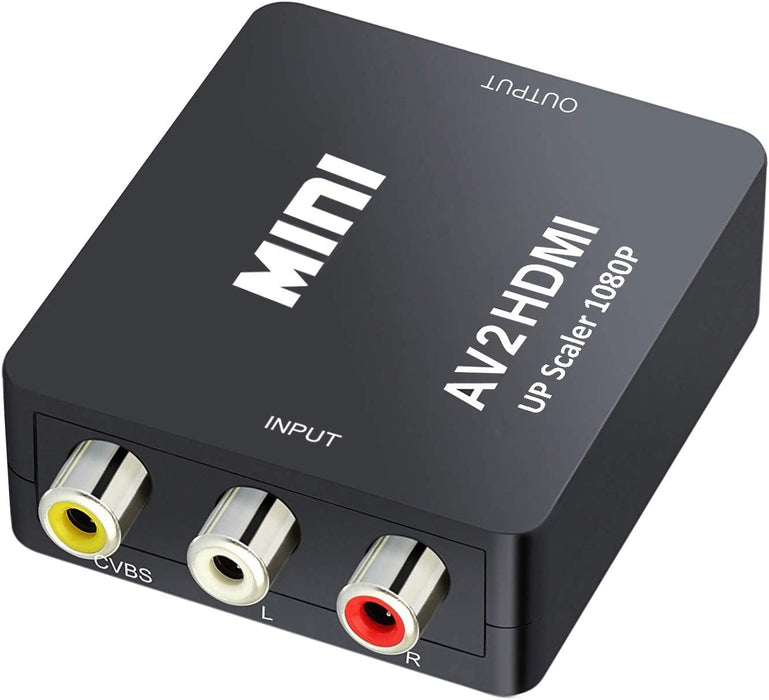 QGECEN Convertitore da RCA a HDMI, Adattatore RCA HDMI, Supporta PAL/NTSC con USB Cavo per PS2 Wii Xbox Gamecube N64 SNES VHS DVD
