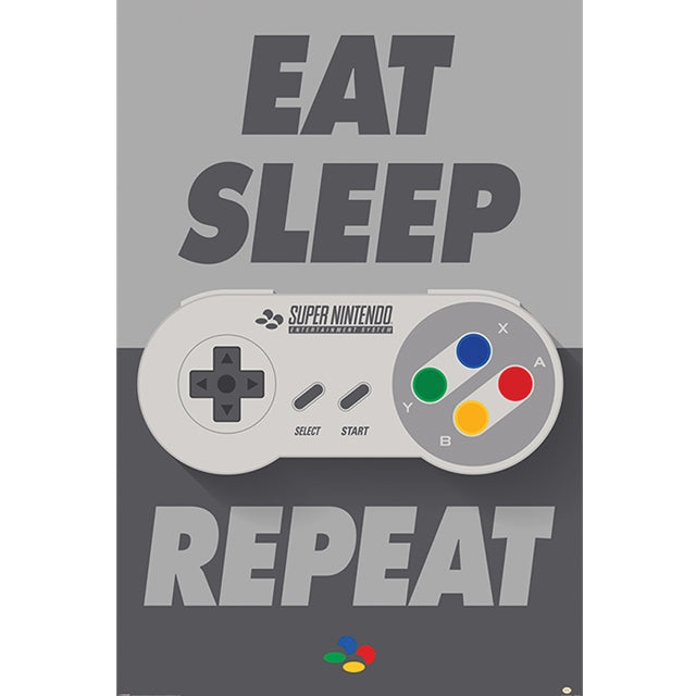 Nintendo Eat Sleep SNES Repeat Maxi-Poster 61x91,5cm