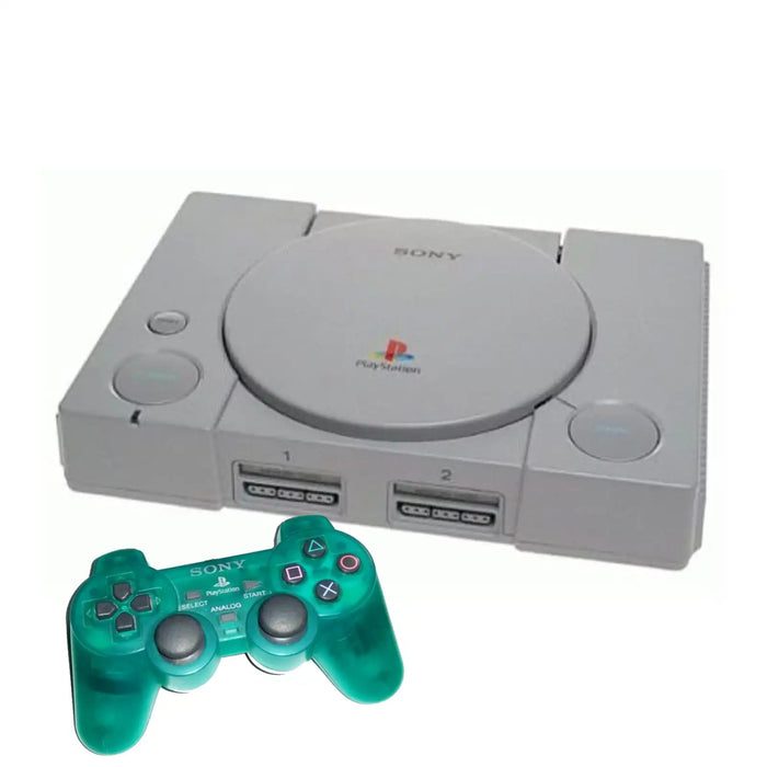 Playstation 1 (PS1) Konsole + Original-Controller Grün – (RESTART)