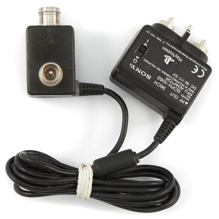 Original Sony Composite - Antennenkabel / Adapter / Konsoleneinheit (RFU-Adapter) SCPH-1002 / SCPH-1062 (gebraucht) - PS1 (NEUSTART)