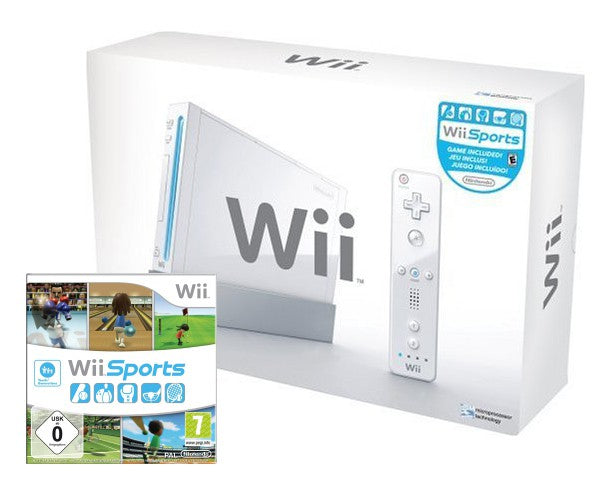Wii-Konsole #weiß + Wii Sports – ABWÄRTSKOMPATIBLES GAMECUBE (mit Originalverpackung in gutem Zustand)