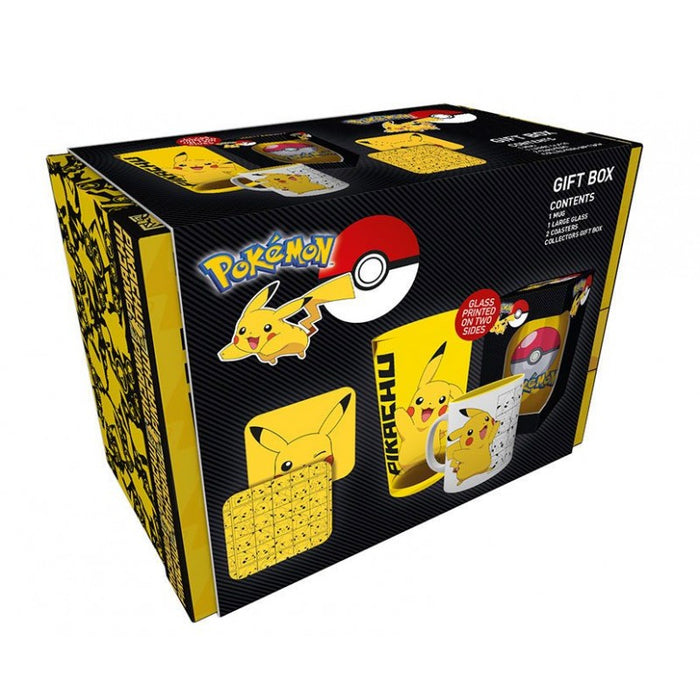 Pokemon Pack : Bicchiere / Tazza / 2 Sottobicchieri Pikachu