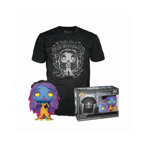 Funko Pop! &amp; Tee (Adult): Tim Burton's Corpse Bride - Emily (Blacklight) Vinyl Figure and T-Shirt (S)-0