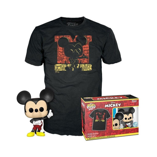 Funko Boxed Pop! &amp; Tees (Adult): Disney - Mickey Mouse (Diamond Collection) (Special Edition) Vinyl Figure &amp; T-Shirt (L)-0