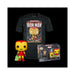 Funko Pop! &amp; Tee (Adult): Marvel - Holiday Iron Man (Glows in the Dark) Vinyl Figure &amp; T-Shirt (L)-0