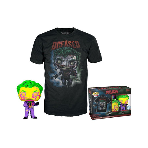 Funko Pop! &amp; Tee (Adult): Comic Cover DC - The Joker (Blacklight)  (Special Edition) Vinyl Figure &amp; T-Shirt (S)-0
