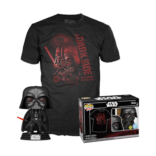 Funko Pop! &amp; Tee (Adult) Disney_ Star Wars - Darth Vader (Special Edition) Bobble-Head Vinyl Figure &amp; T-Shirt (M)-0