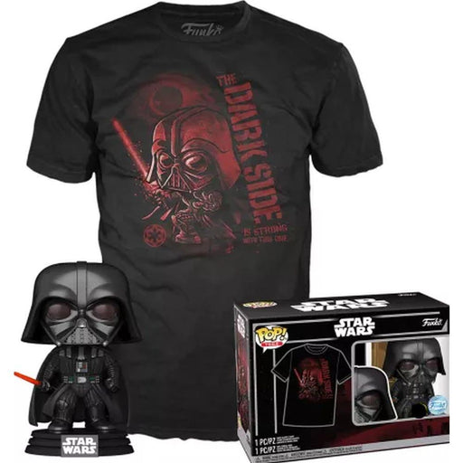 Funko Boxed Pop! &amp; Tees Disney (Adult): Star Wars - Darth Vader (Special Edition) Vinyl Figure &amp; T-Shirt (XL)-0