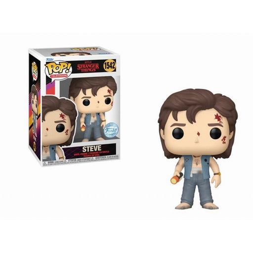 Funko Pop! Television_ Stranger Things - Steve (Battledamage) (Special Edition) #1542 Vinyl Figure-0