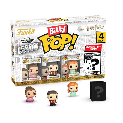 Funko Bitty Pop! 4-Pack: Harry Potter Goblet of Fire - Hermione Granger, Viktor Krum, Ginny Weasley, Mystery Pop! Vinyl Figures-0