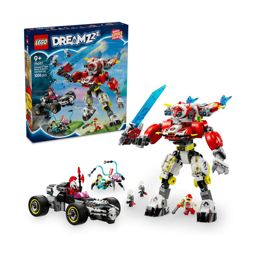 LEGO® DREAMZzz™: Cooper’s Tiger Mech &amp; Zero’s Hot Rod Car (71497)-0