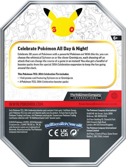 Pokémon 30° Anniversario EX Tin-Box Set -EN-