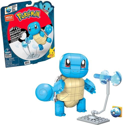 MEGA Brands - Pokemon Build &amp; Show Squirtle, 199-teiliges Bauspielzeugset 