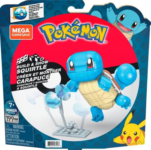MEGA Brands - Pokemon Build &amp; Show Squirtle, 199-teiliges Bauspielzeugset 