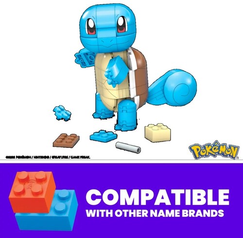 MEGA Brands - Pokemon Build &amp; Show Squirtle, 199-teiliges Bauspielzeugset 