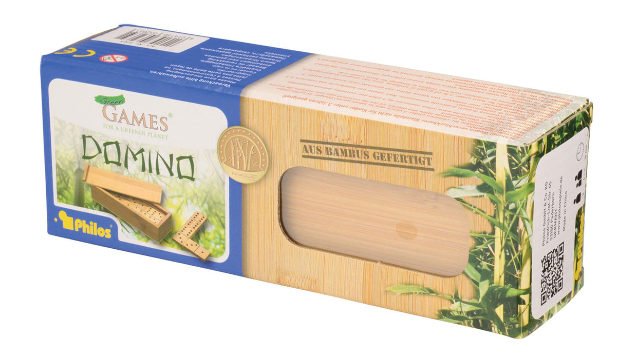 Philos 3265 Set Domino Classico Doppio 6 in Bambù Gioco da Tavolo