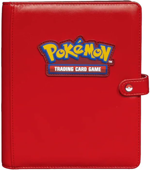 Ultra Pro | Pokemon Premium 4-Pocket Snap Binder - Red | Trading Card Accessory